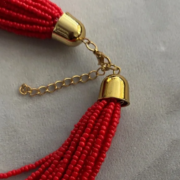 Vibrant Red Multi-Strand Necklace - Picture 4 of 5